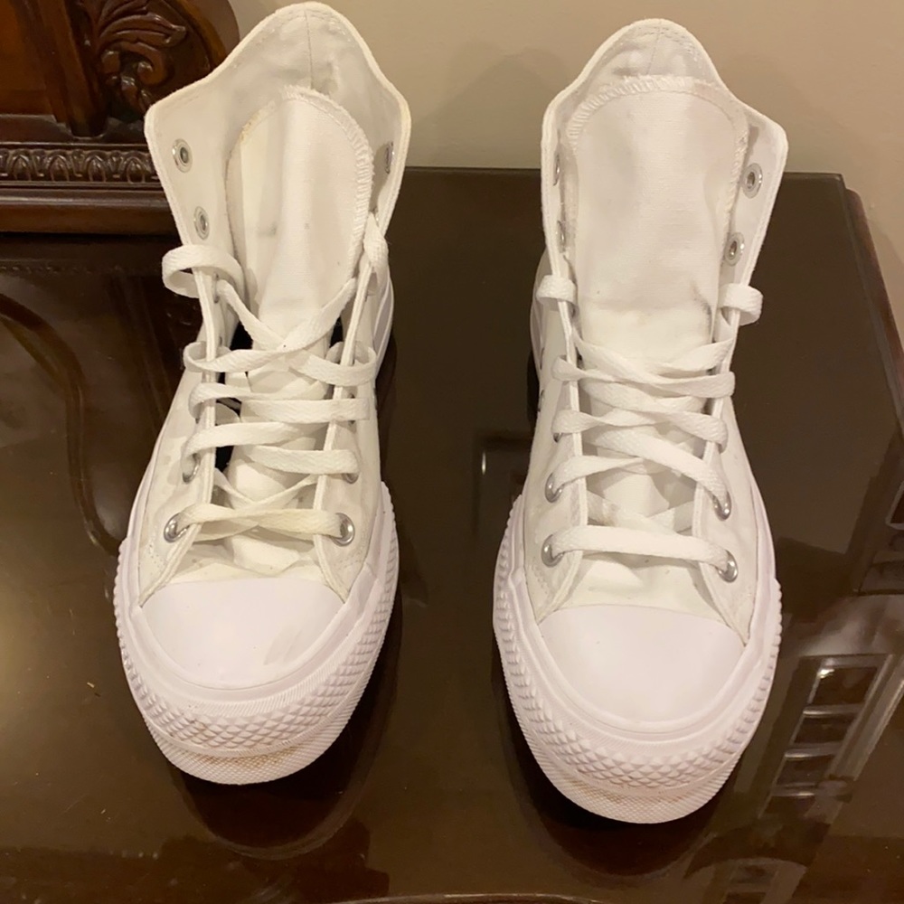 white platform converse